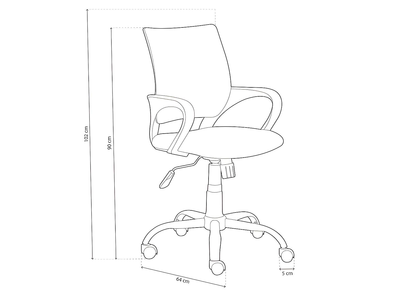 Silla giratoria Phase negro/rosa 90-102x60x60 cm Adec