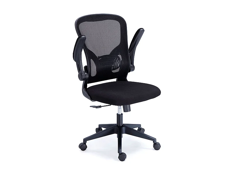 Chaise de bureau pivotante Lexi noire, réglable, accoudoirs, 66 x 108 x 64 cm