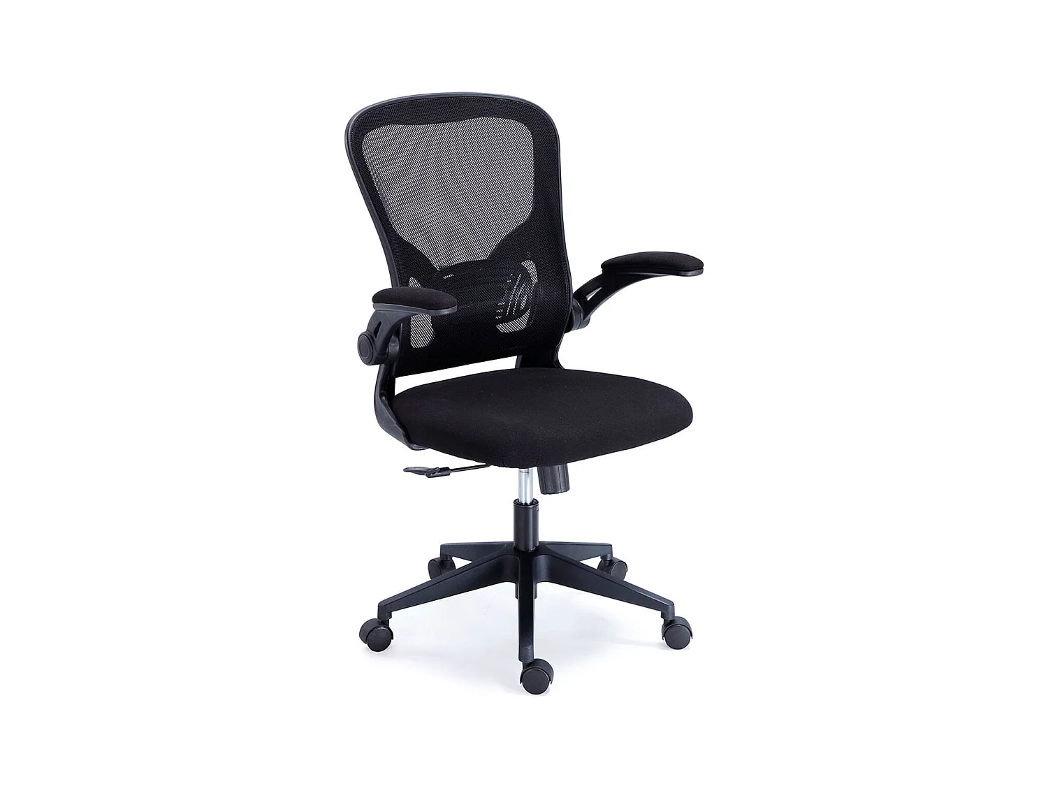 Chaise de bureau pivotante Lexi noire, réglable, accoudoirs, 66 x 108 x 64 cm
