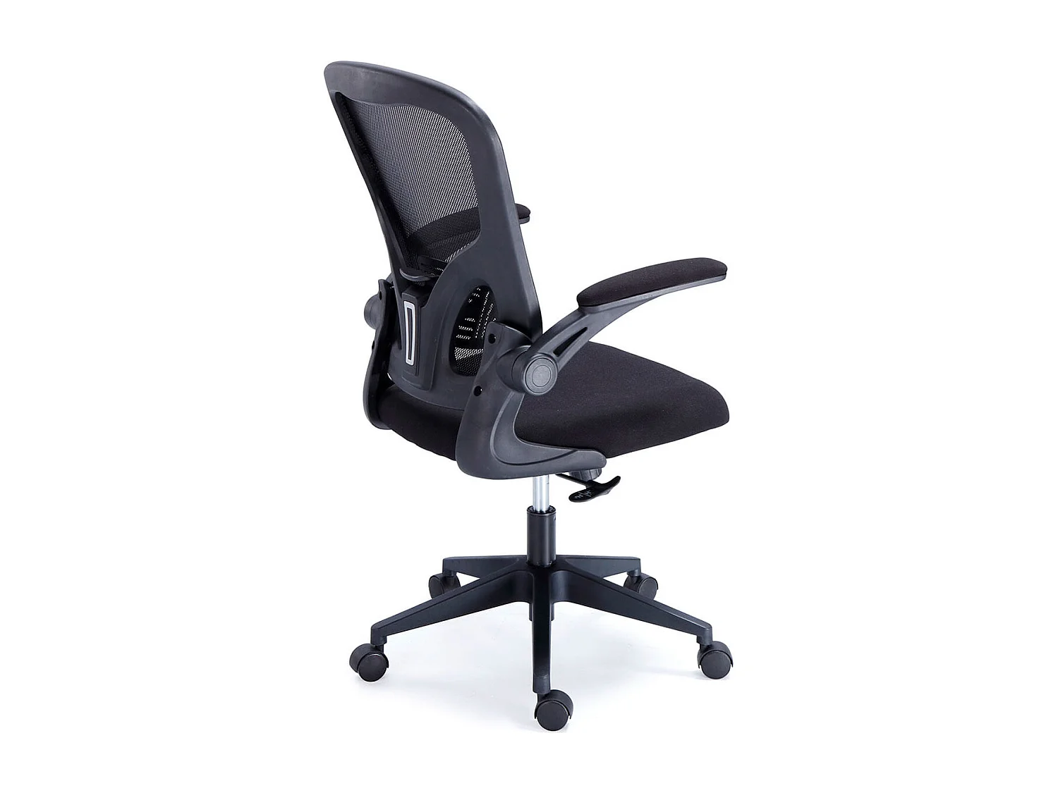 Chaise de bureau pivotante Lexi noire, réglable, accoudoirs, 66 x 108 x 64 cm