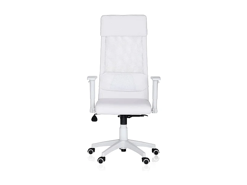 Cadeira de escritório branca respirável com almofada lombar para escritório moderno