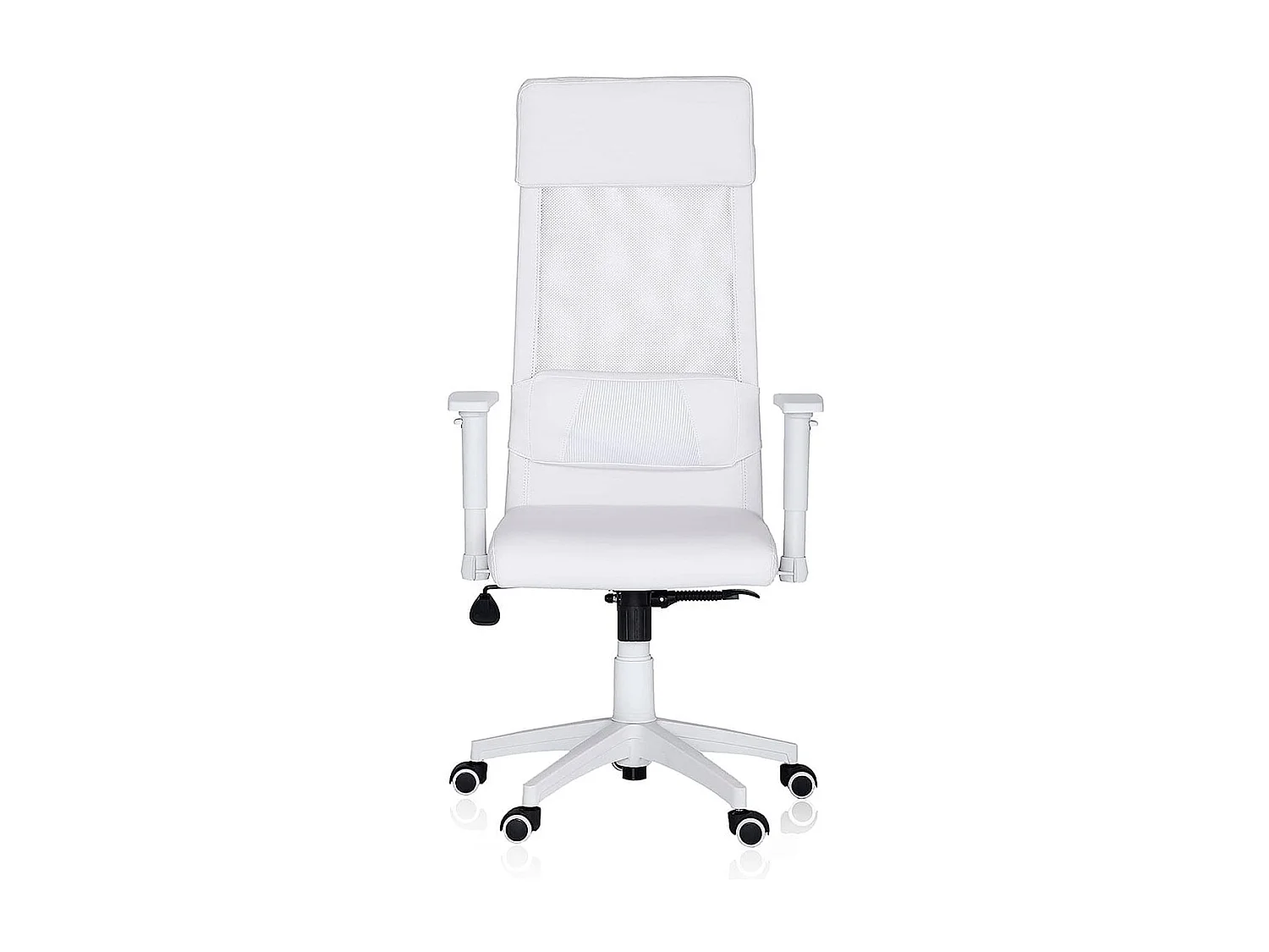 Chaise de bureau blanche respirante avec coussin lombaire pour bureau moderne