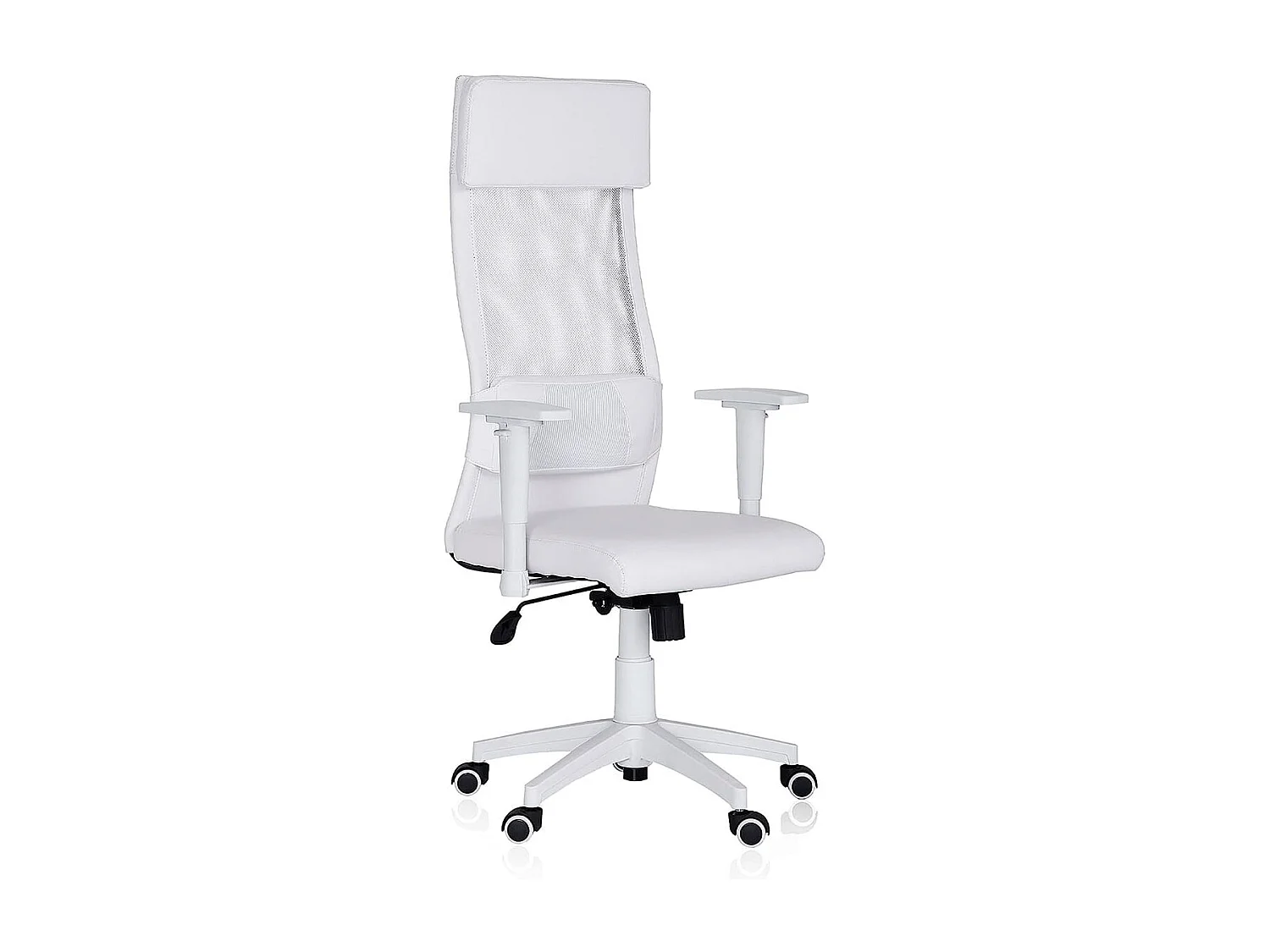 Chaise de bureau blanche respirante avec coussin lombaire pour bureau moderne