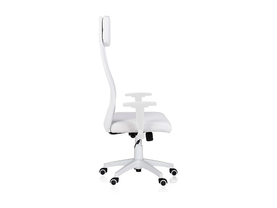 Chaise de bureau blanche respirante avec coussin lombaire pour bureau moderne