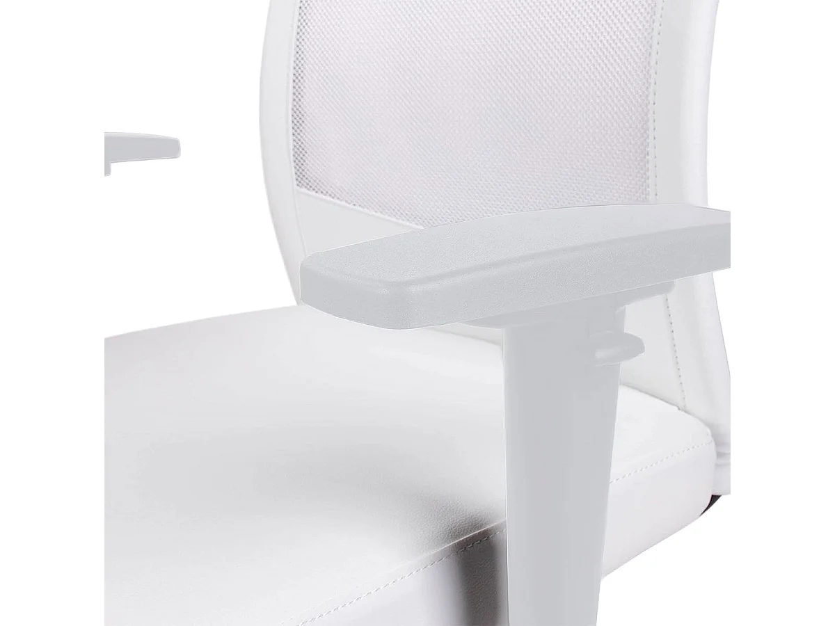Chaise de bureau blanche respirante avec coussin lombaire pour bureau moderne