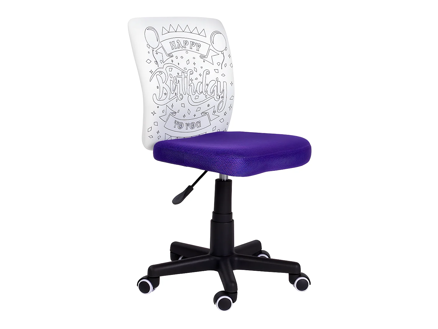 Silla de estudio infantil Píntame Morado - Blanco