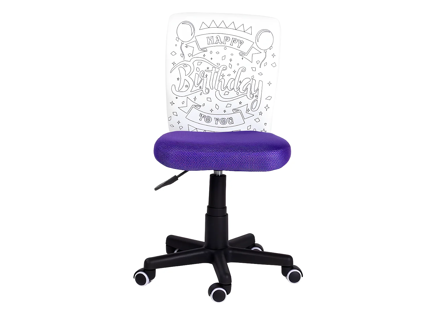 Silla de estudio infantil Píntame Morado - Blanco