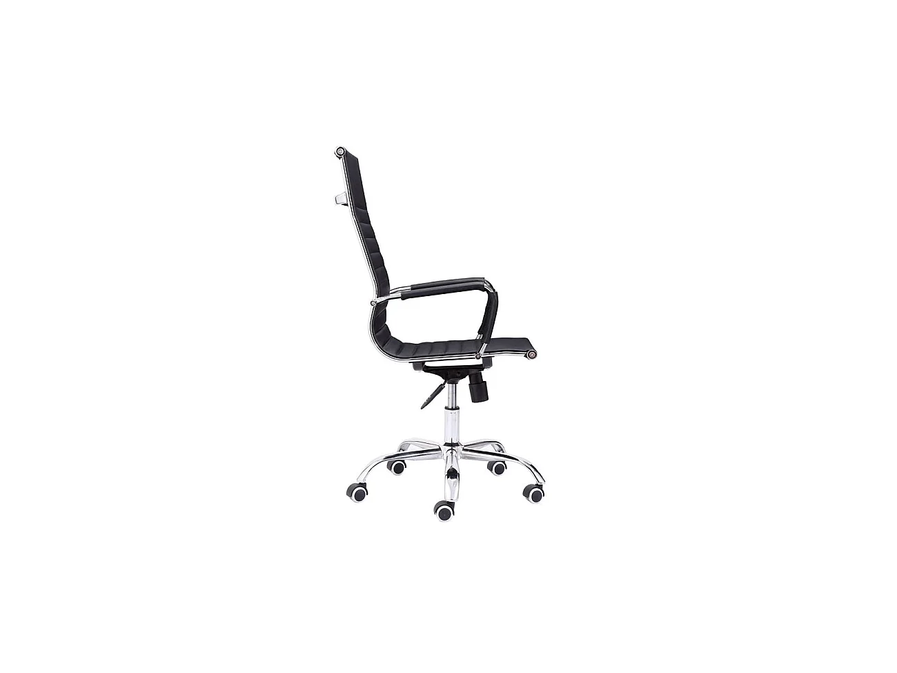 Silla de oficina ergonómica en negro 106-116x64 cm Letter Símil Piel Negro