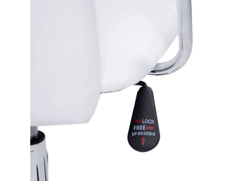 Chaise de bureau en similicuir blanc