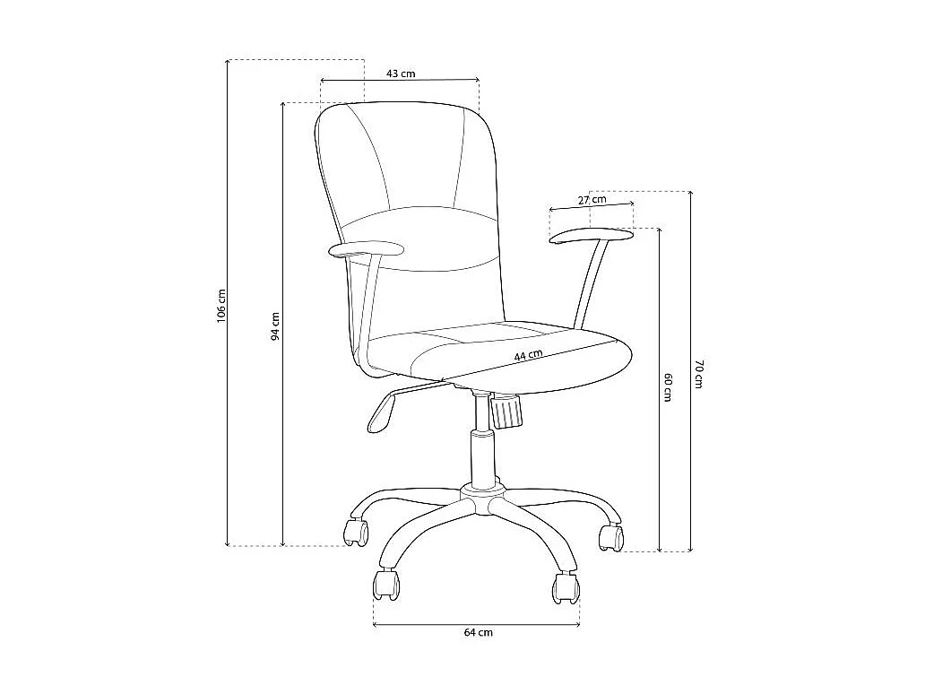 Chaise de bureau en similicuir blanc