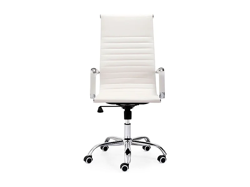 Silla de oficina Letter giratorio símil piel blanco 106-116x64x64 cm Adec