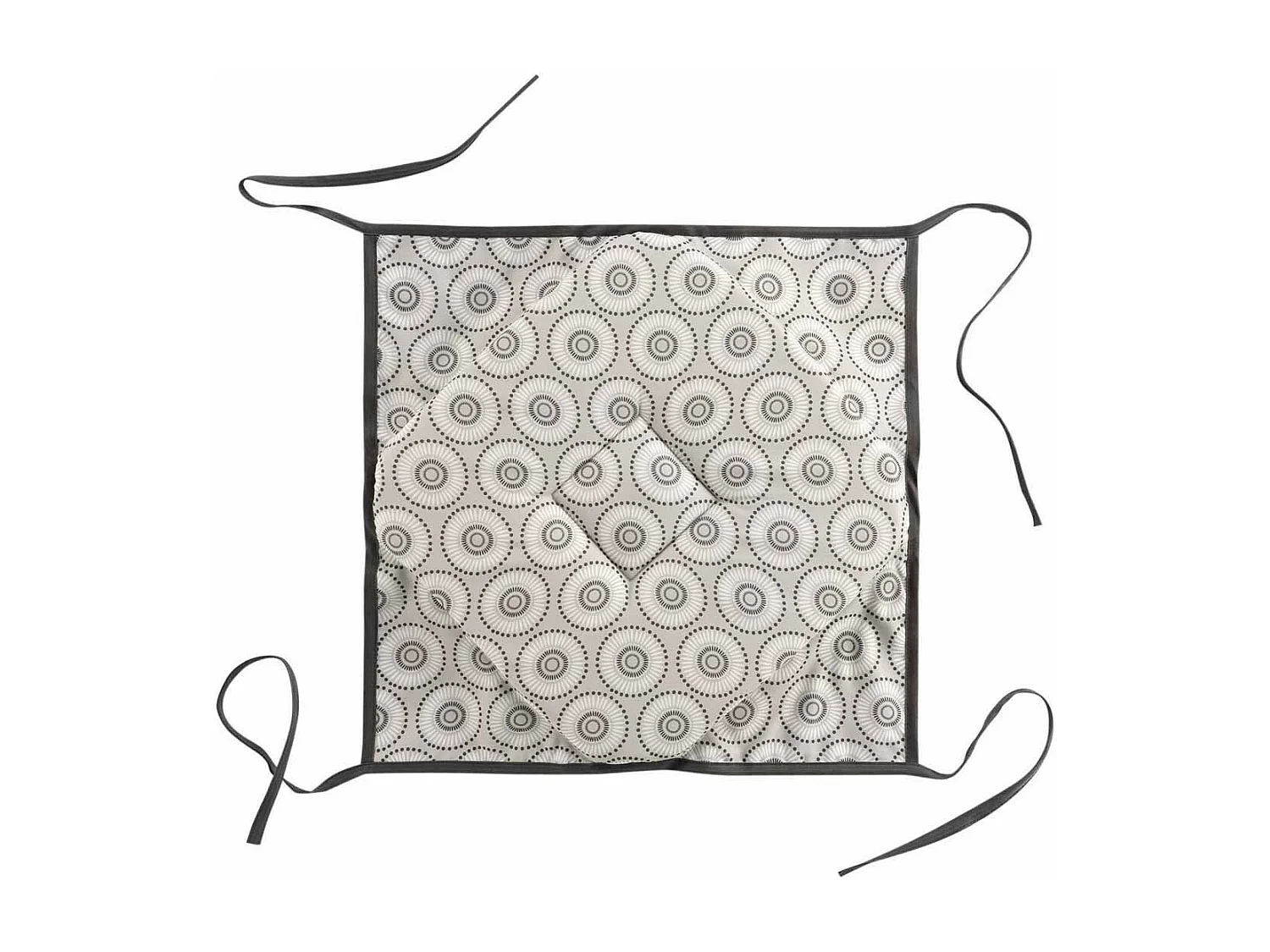 Galette de Chaise Imprimée "Salto" 36x36cm Naturel