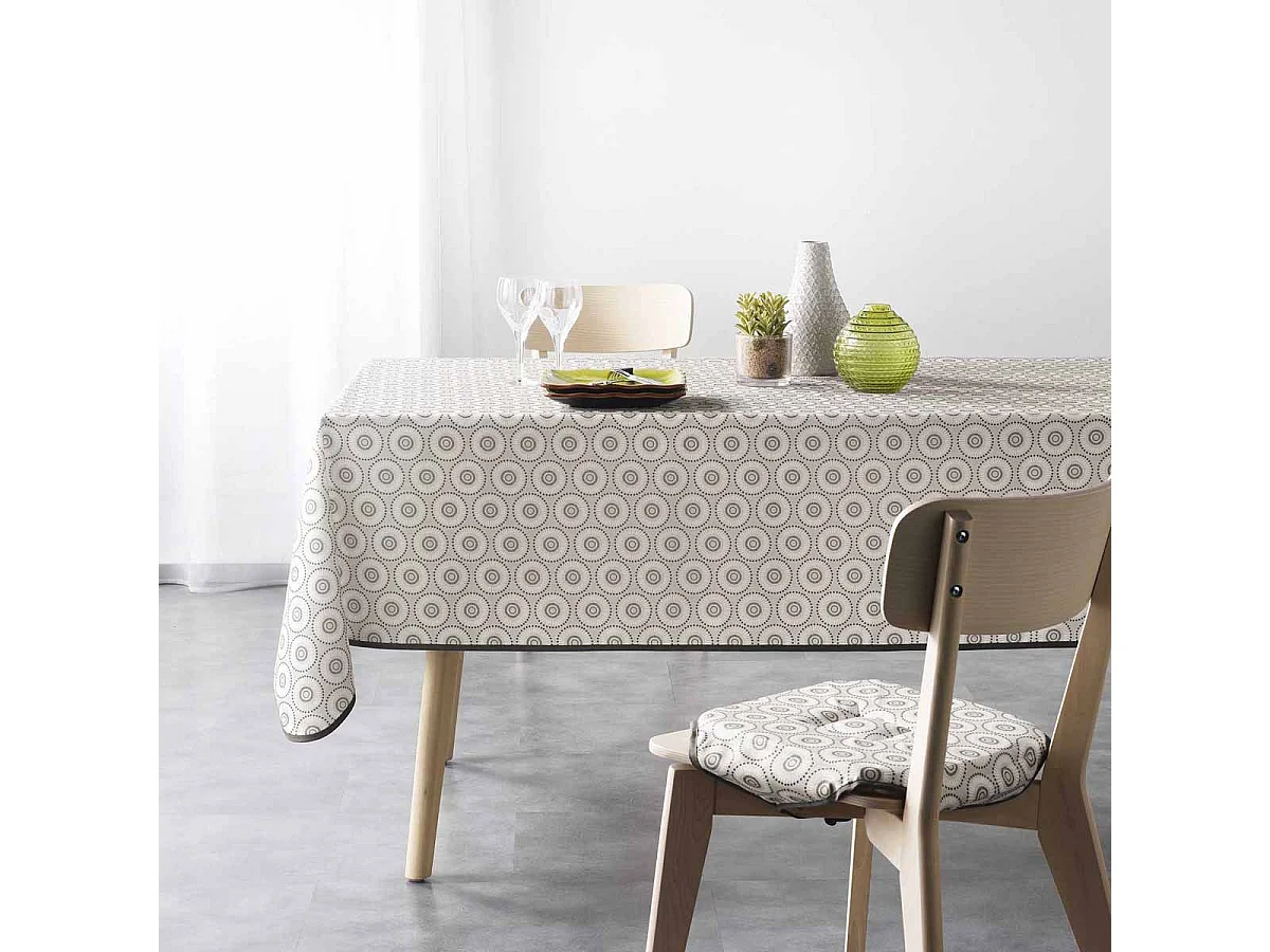 Galette de Chaise Imprimée "Salto" 36x36cm Naturel