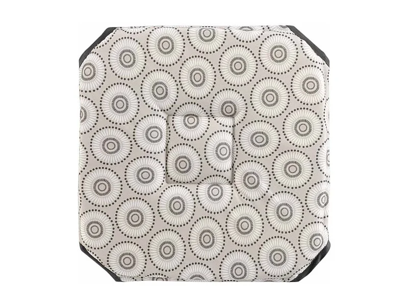 Galette de Chaise Imprimée "Salto" 36x36cm Naturel