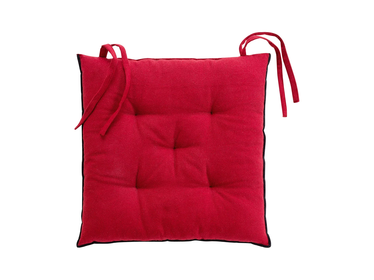 Galette de chaise en coton recyclé et bourdon apparent