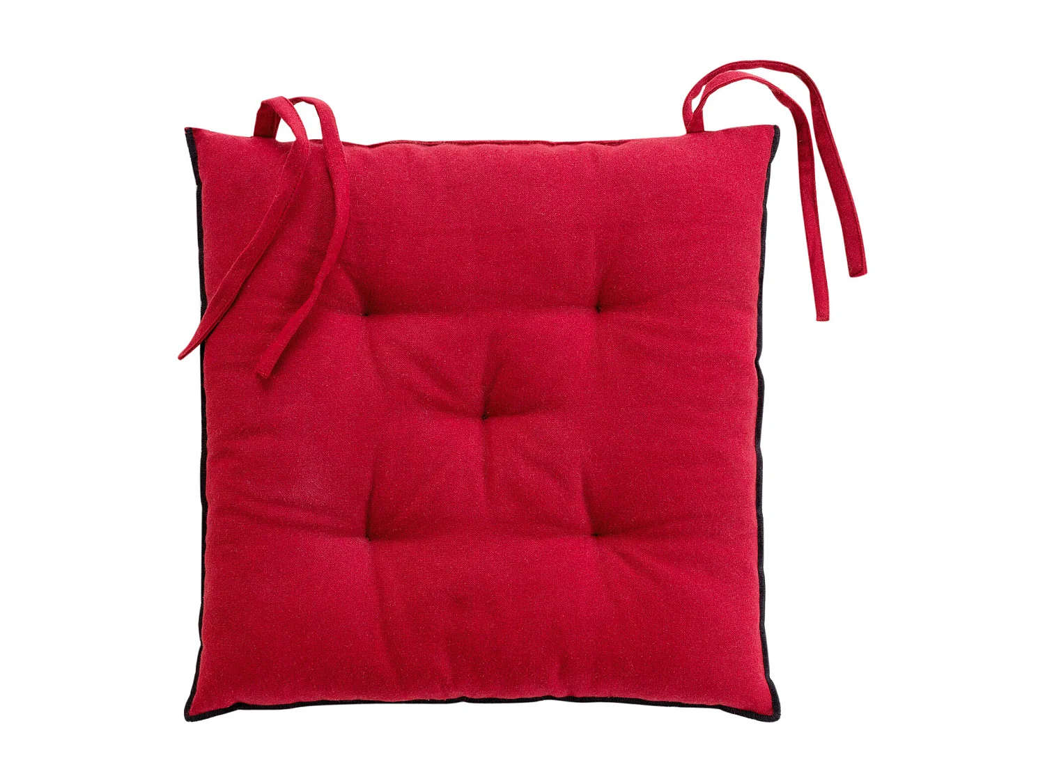 Galette de chaise en coton recyclé et bourdon apparent