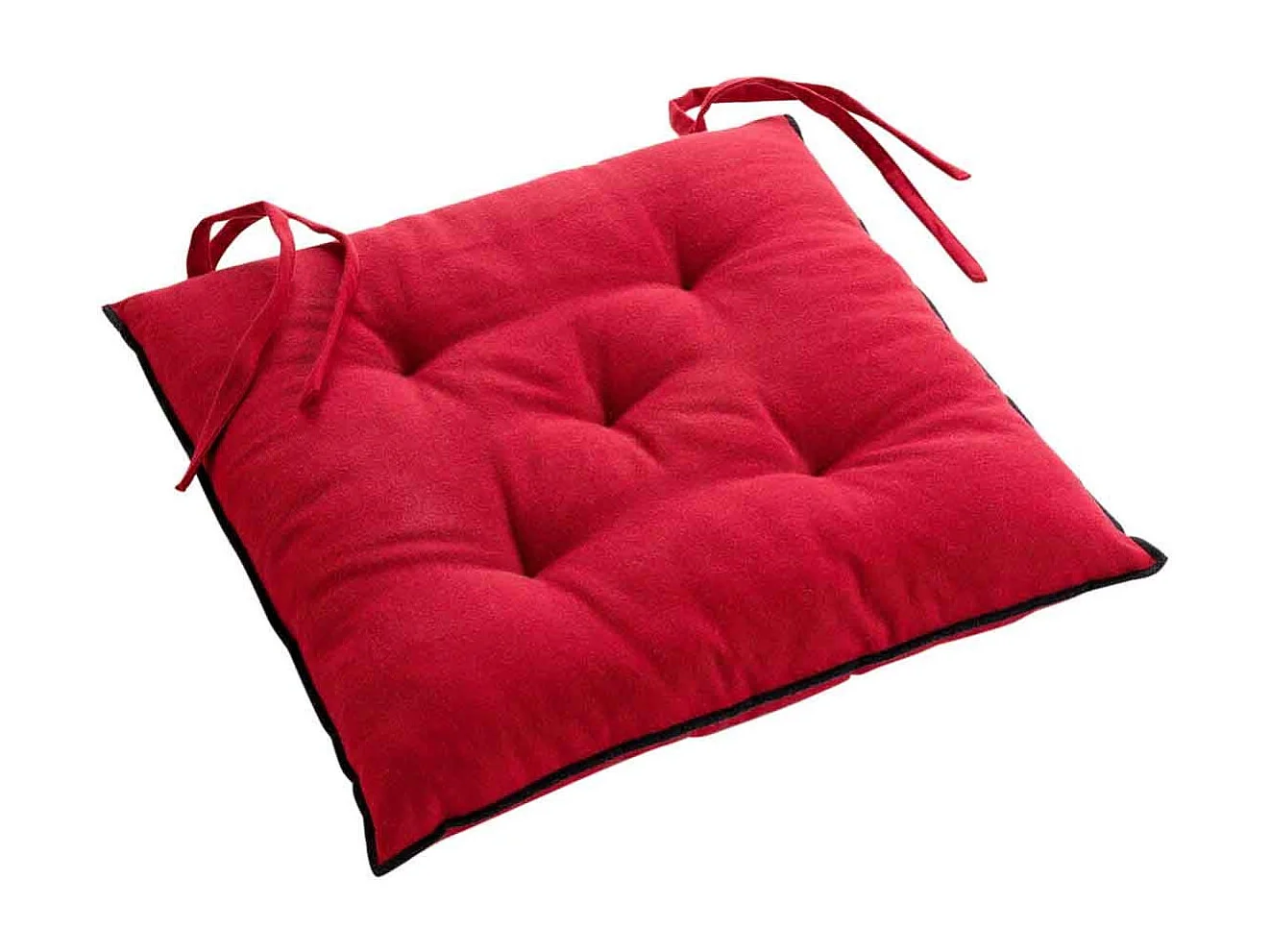 Galette de chaise en coton recyclé et bourdon apparent