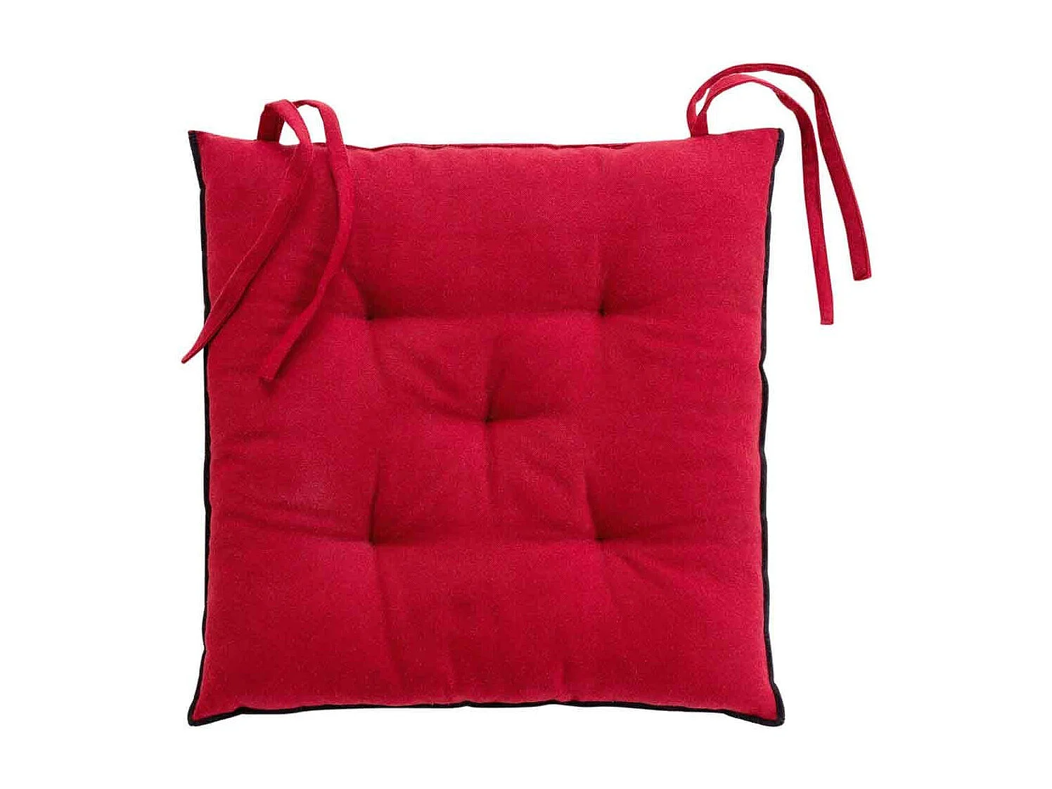 Galette de chaise en coton recyclé et bourdon apparent