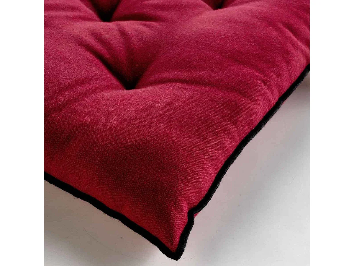 Galette de chaise en coton recyclé et bourdon apparent