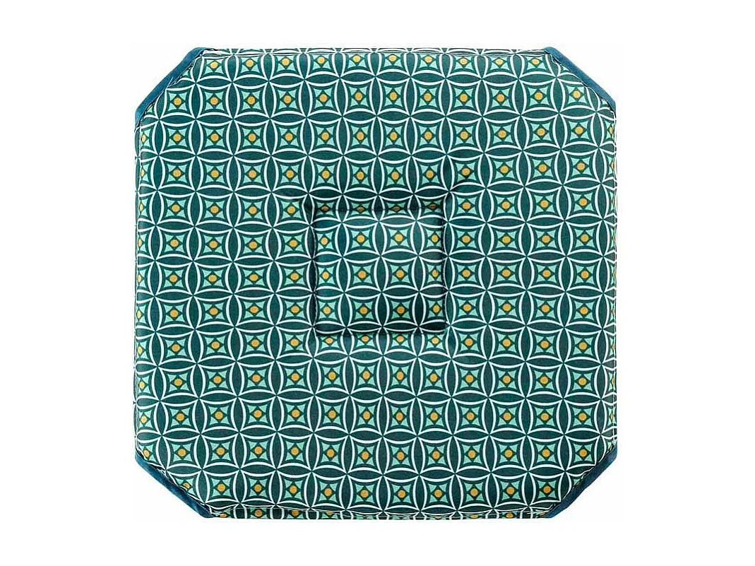 Galette de Chaise Imprimée "Havana" 36x36cm Kaki