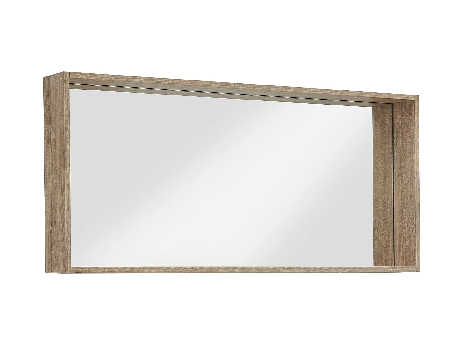 Hangende dubbele wastafel met spiegel - Licht naturelkleurig - 120 cm - QUADRA
