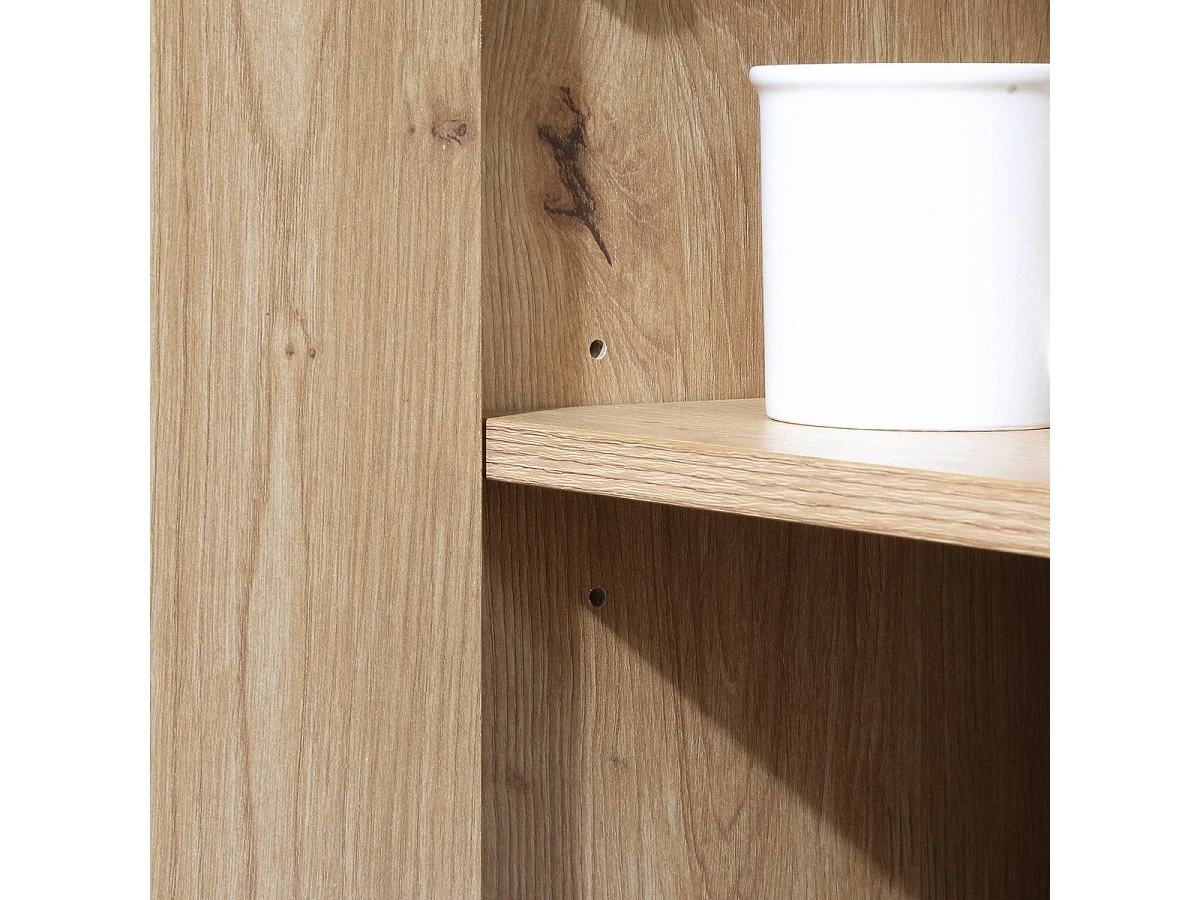 Commode 1 Porte 3 Tiroirs Décor Chêne L90 x H80 cm - LENNY