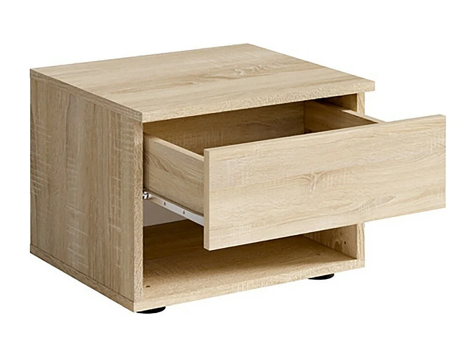 Lote de 2 mesitas de noche - 1 nicho y 1 cajón - color roble sonoma - Colección NOFI