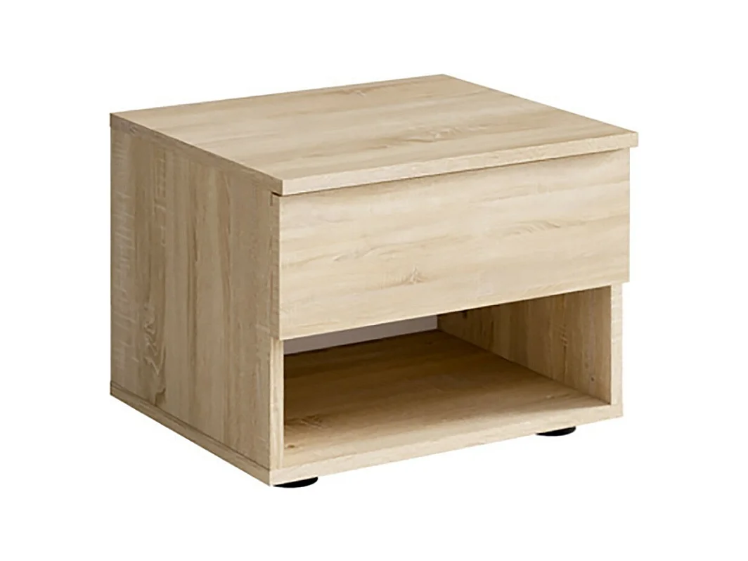 Lot de 2 chevets - 1 niche et 1 tiroir - coloris chêne sonoma - Collection NOFI