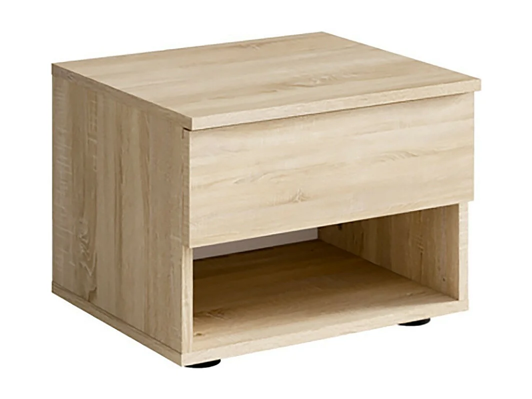 Lot de 2 chevets - 1 niche et 1 tiroir - coloris chêne sonoma - Collection NOFI