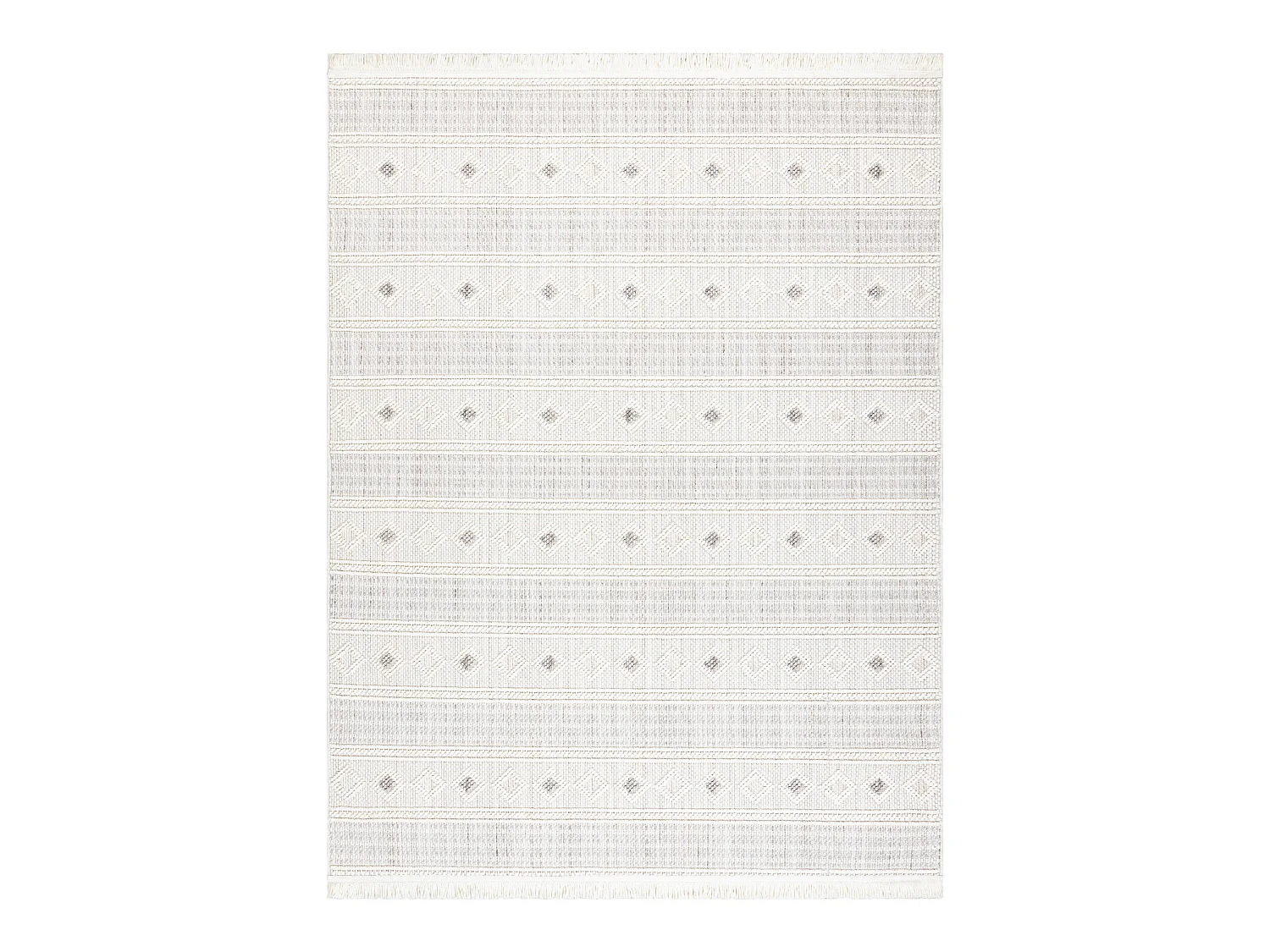 Vloerkleed NANO FH69A Diamanten, lus, platgeweven wit / grijs 180x270 cm
