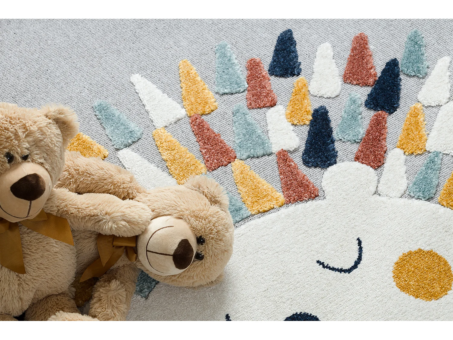 Tapis YOYO GD73 gris/blanc - Hérisson en peluche pour enfants, struct 160x220 cm