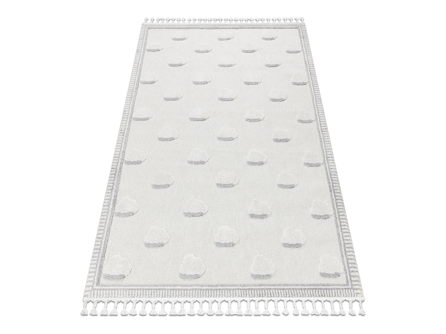 Tapijt YOYO GD62 wit / grijs - Wolken voor kinderen, structurele, sens 120x170 cm