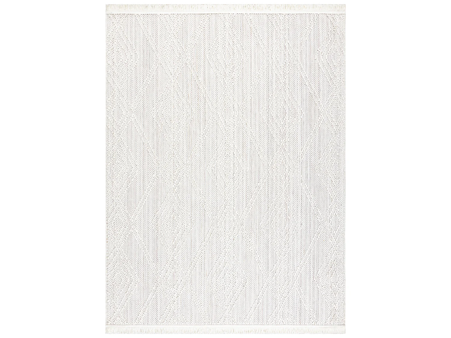 Vloerkleed NANO EN14A Diamanten, lus, platgeweven wit 120x170 cm