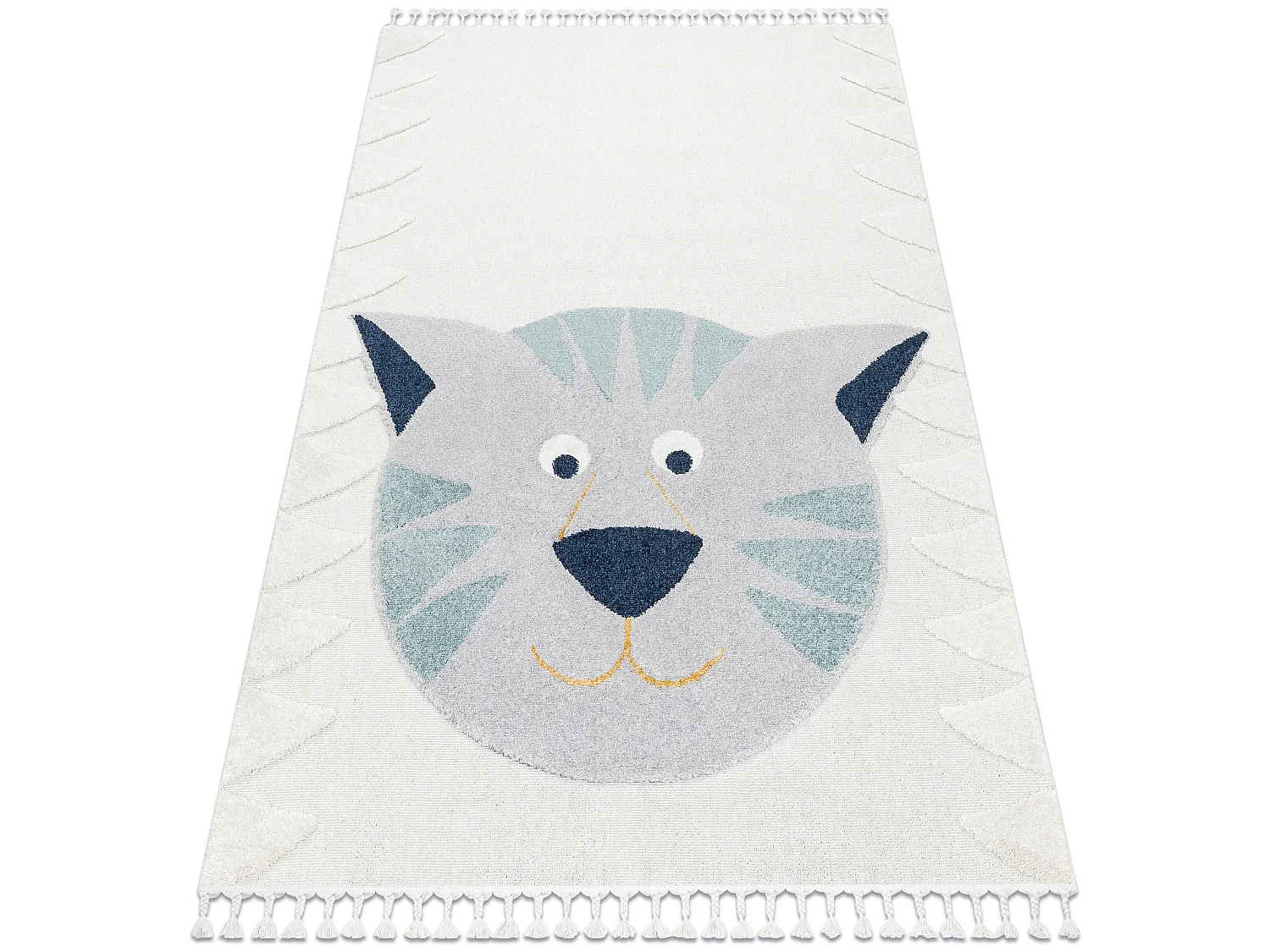 Tapis YOYO GD80 blanc / gris - Tigre en peluche pour enfants, structur 120x170 cm