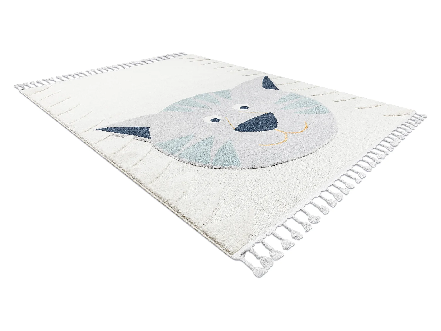 Tapis YOYO GD80 blanc / gris - Tigre en peluche pour enfants, structur 120x170 cm
