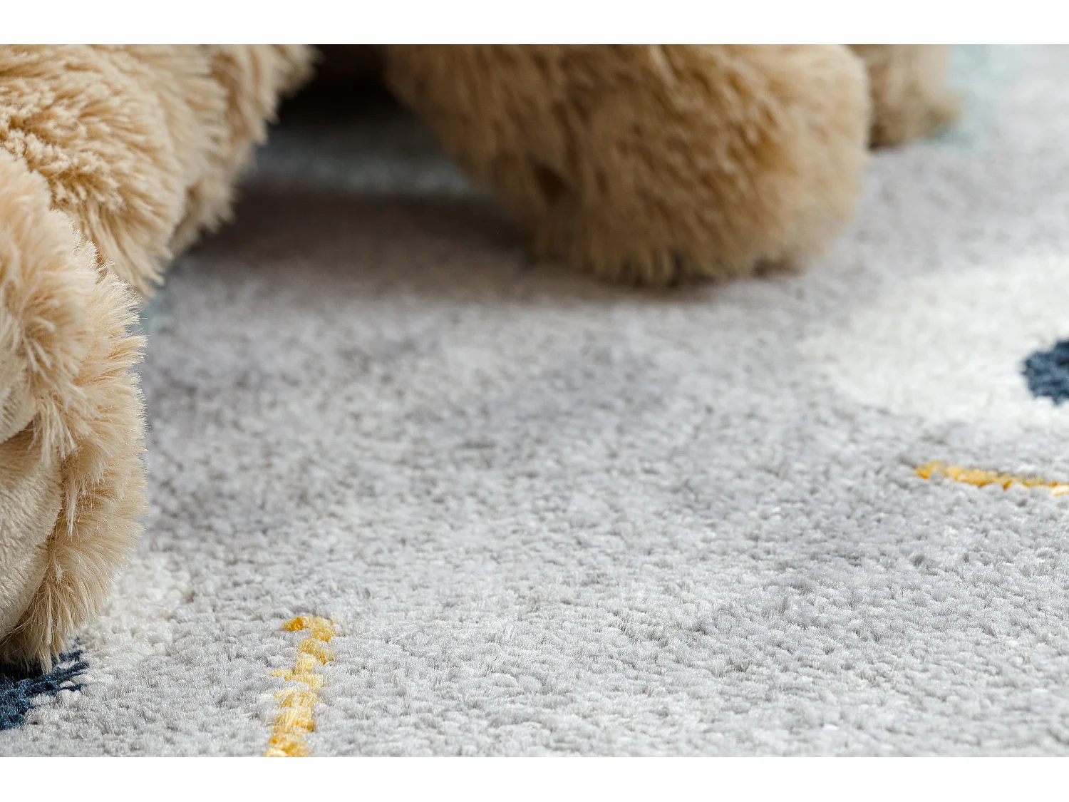 Tapis YOYO GD80 blanc / gris - Tigre en peluche pour enfants, structur 120x170 cm