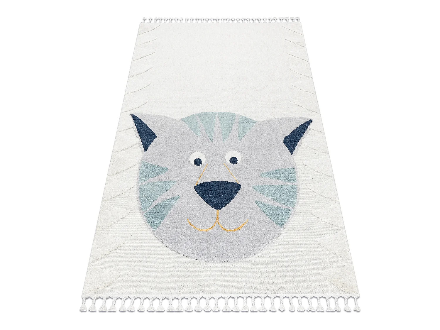 Tapijt YOYO GD80 wit / grijs - Tijger voor kinderen, structurele, sens 120x170 cm