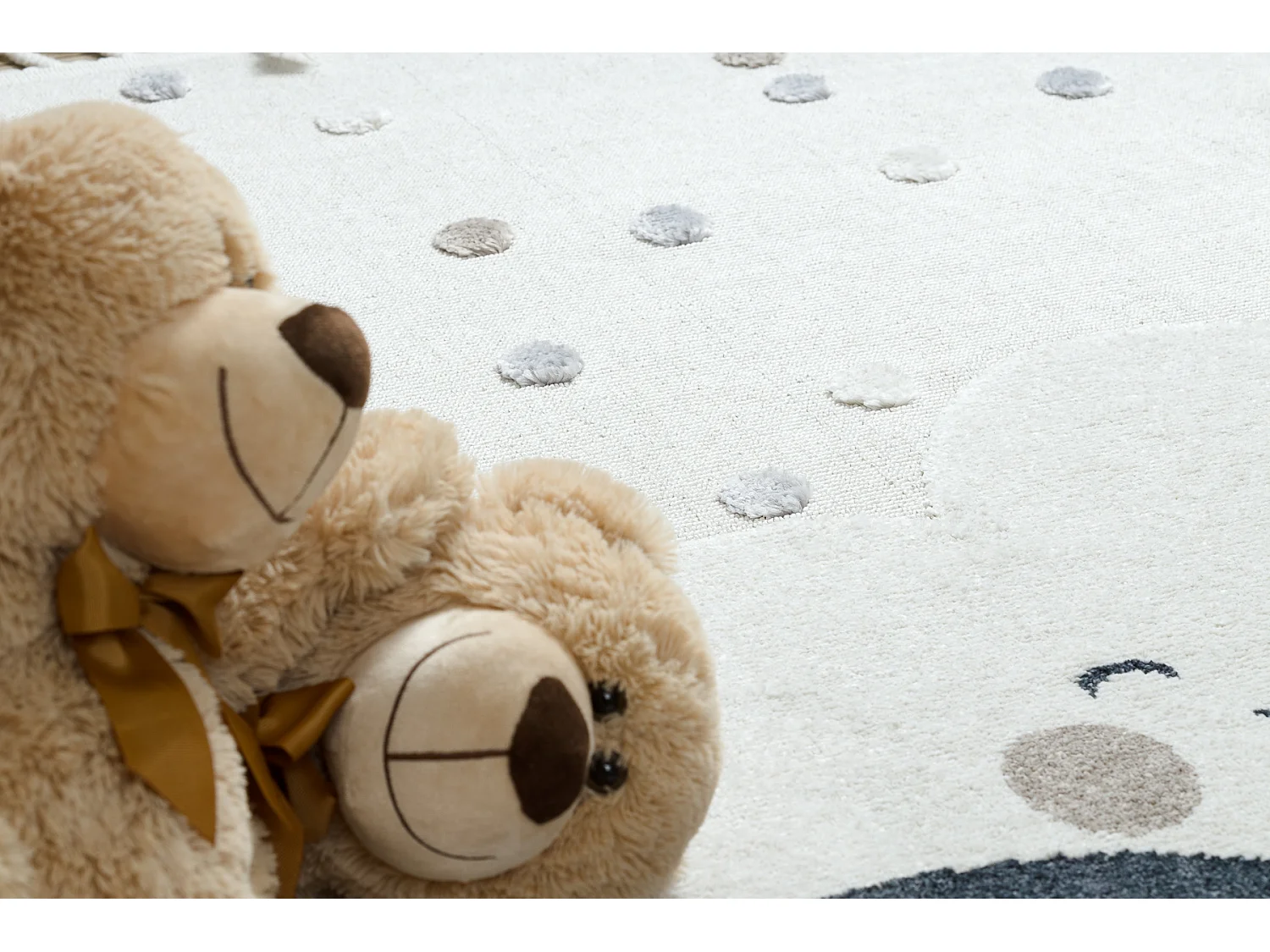 Teppich YOYO EY78 weiß / beige - Wolke, Regenbogen, Punkte für Kinde 200x290 cm