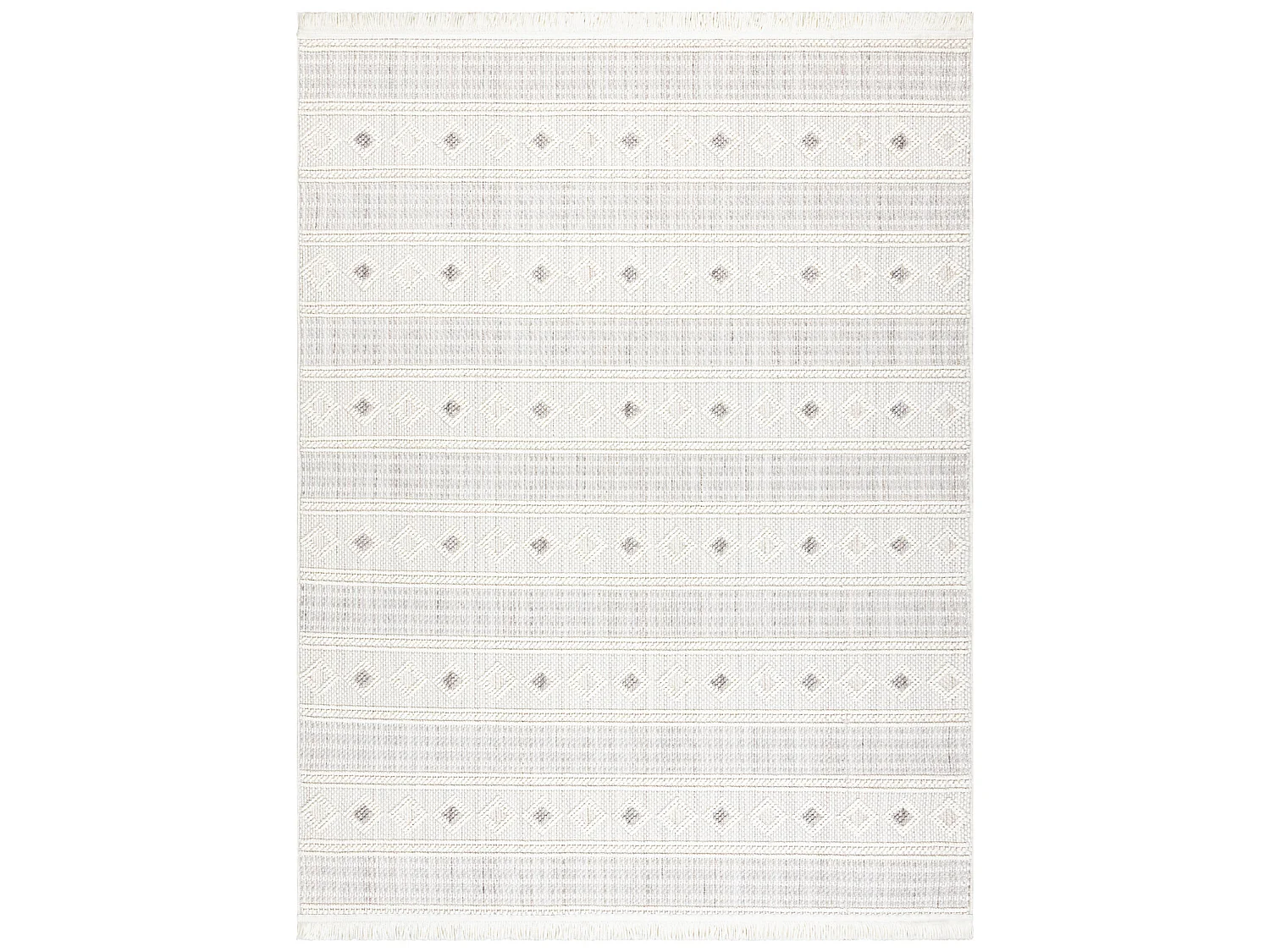 Tapis NANO FH69A Diamants, bouclé, tissé plat blanc / gris 120x170 cm