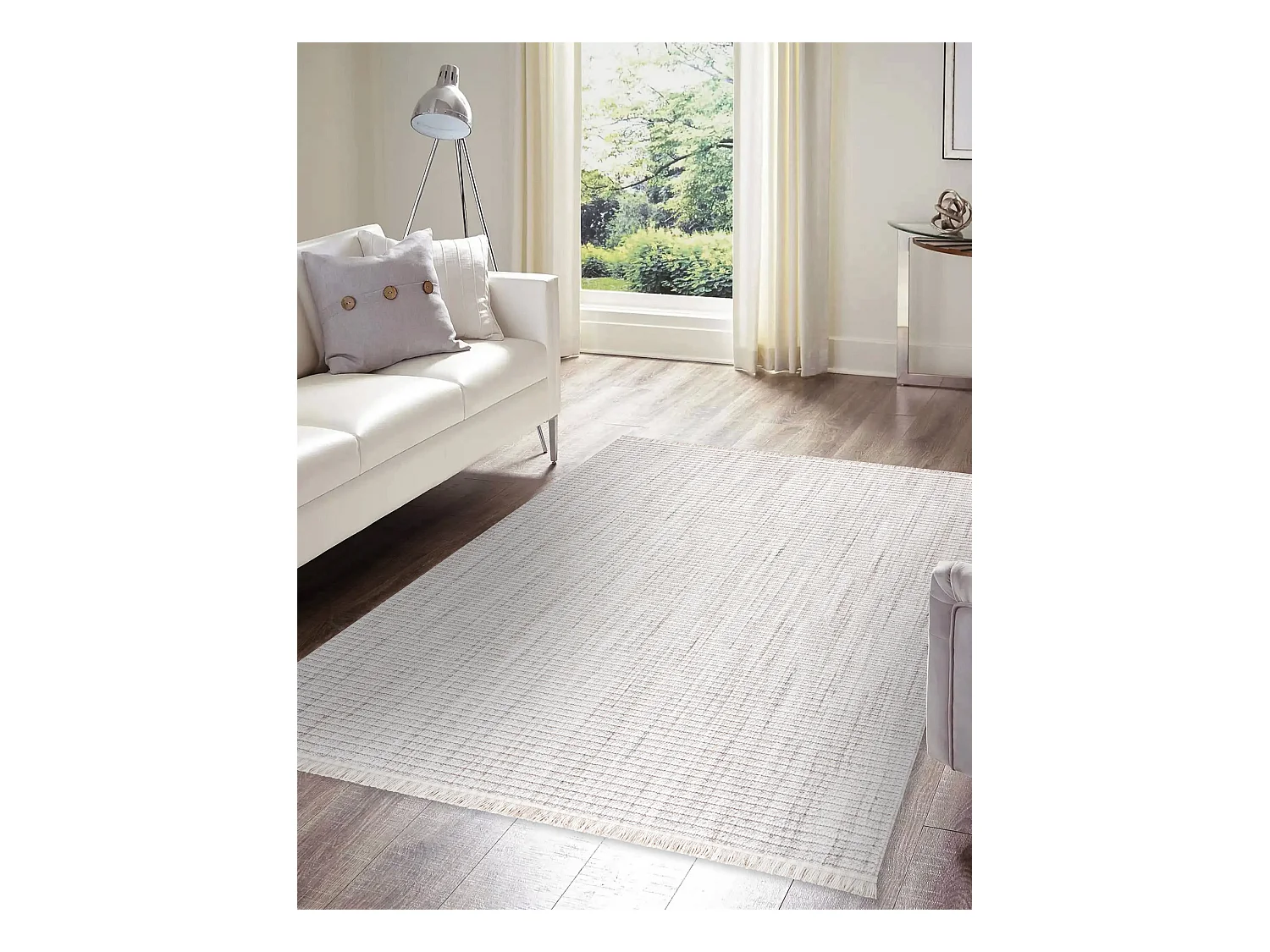 Vloerkleed NANO FH72A Melange, lus, platgeweven grijs 200x290 cm