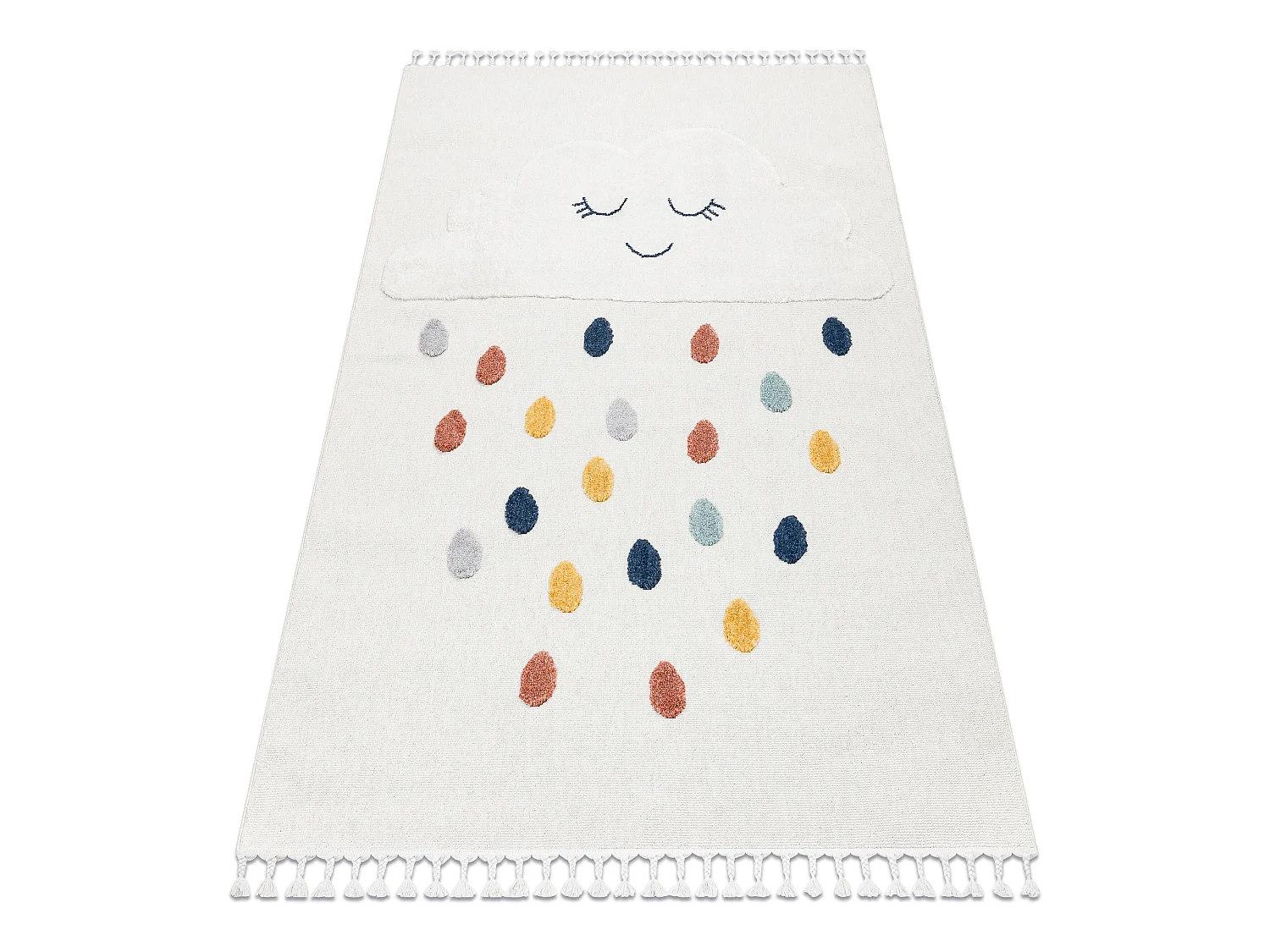 Tapijt YOYO GD63 wit / blauw - Oblak, kapi, voor kinderen, structurele 120x170 cm