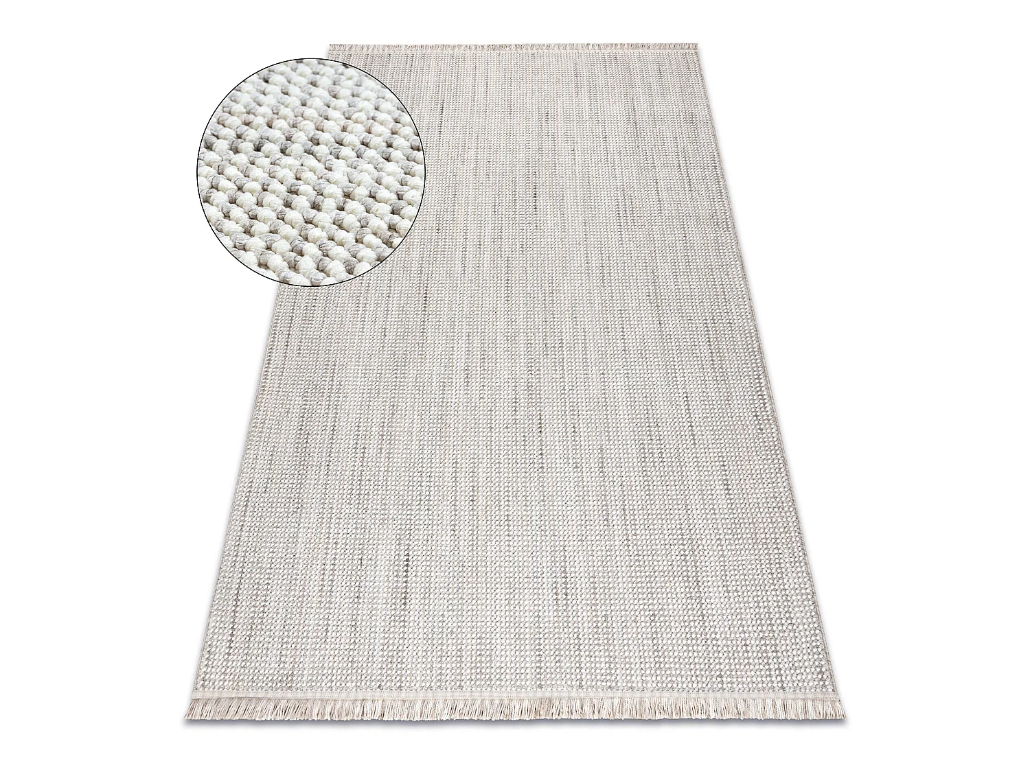 Vloerkleed NANO EO78B Melange, lus, platgeweven wit / grijs 240x330 cm
