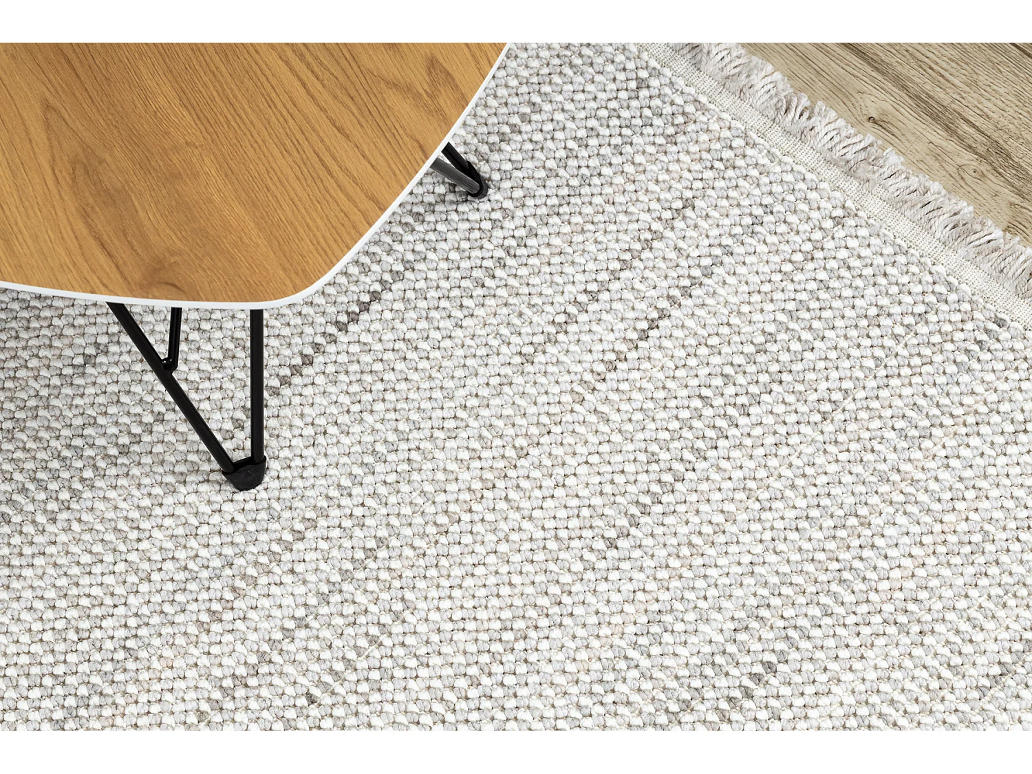 Vloerkleed NANO EO78B Melange, lus, platgeweven wit / grijs 180x270 cm