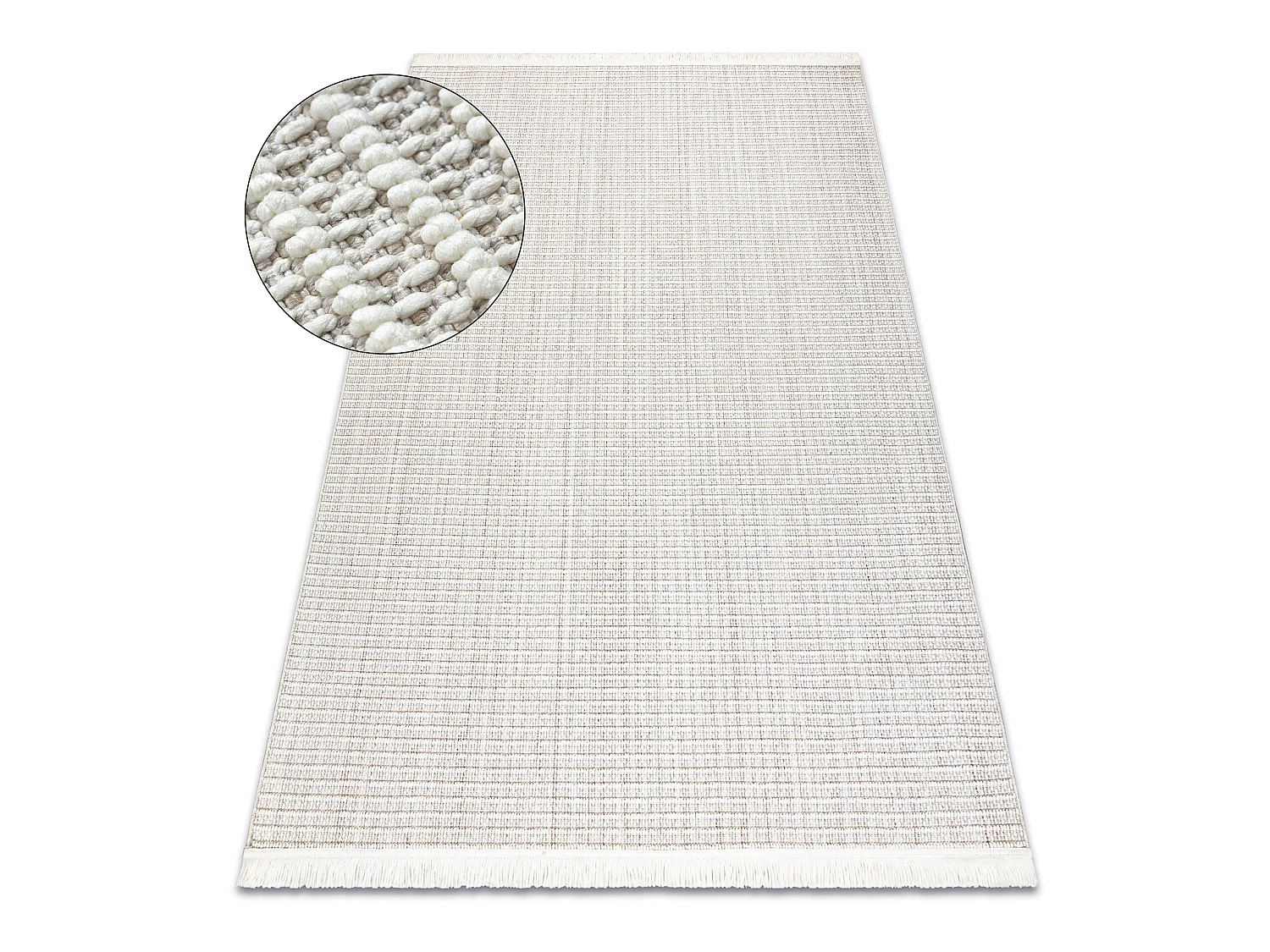 Tapis NANO FH72A Melange, bouclé, tissé plat blanc 140x190 cm