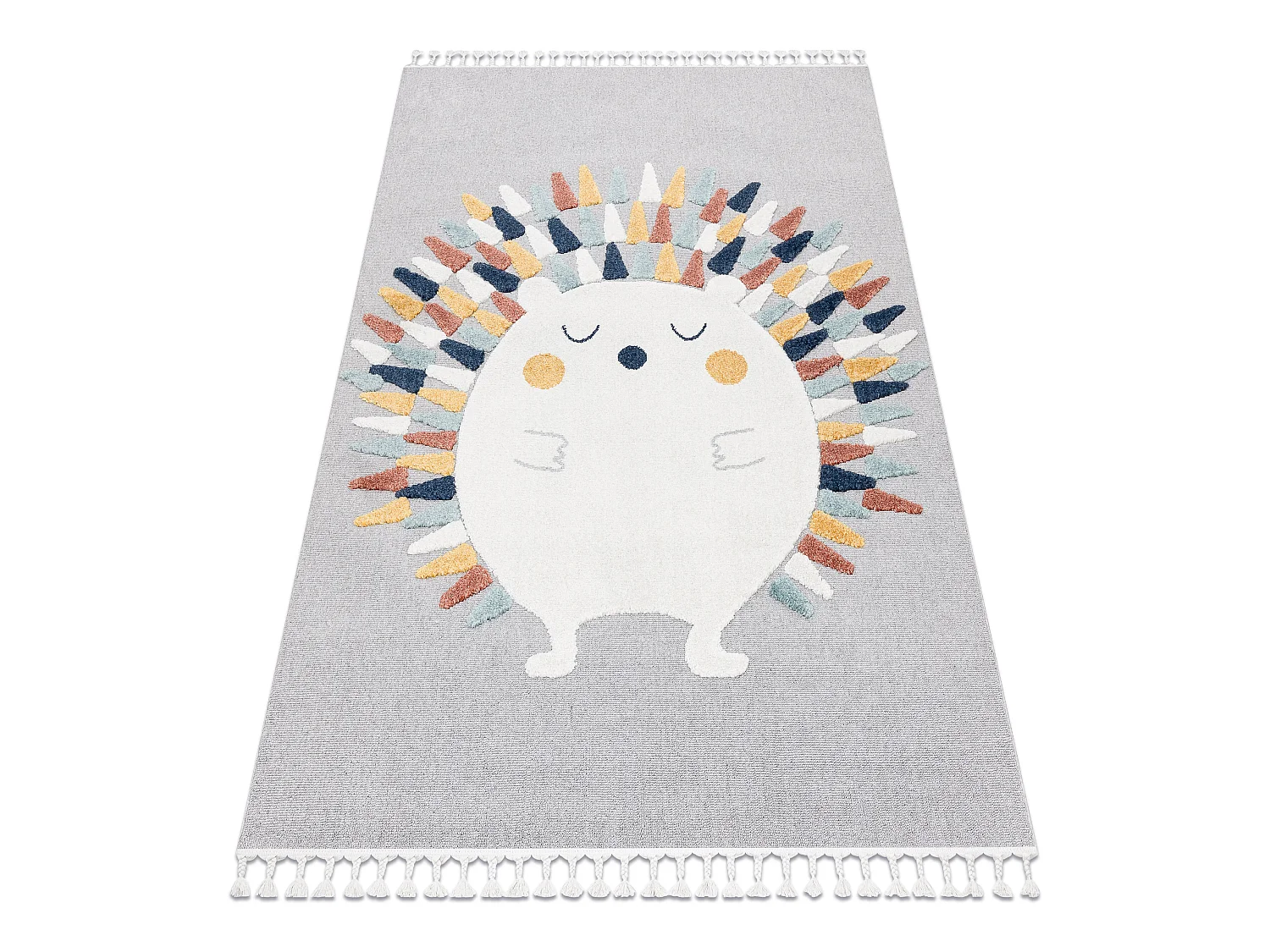 Tapis YOYO GD73 gris/blanc - Hérisson en peluche pour enfants, struct 80x150 cm