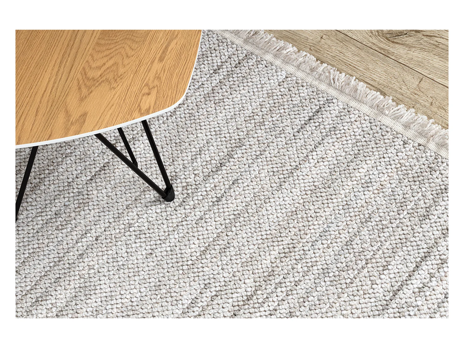 Vloerkleed NANO FH93A Melange, lus, platgeweven grijs 80x150 cm