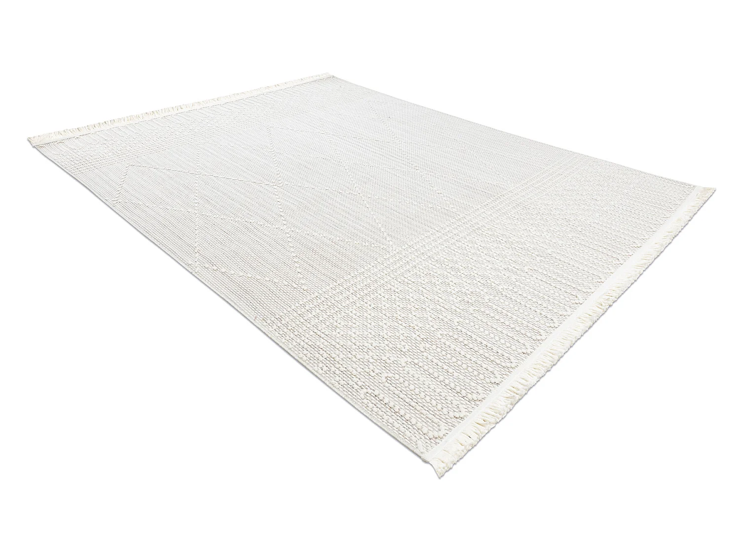 Vloerkleed NANO EM52A Diamanten, lus, platgeweven wit 240x330 cm