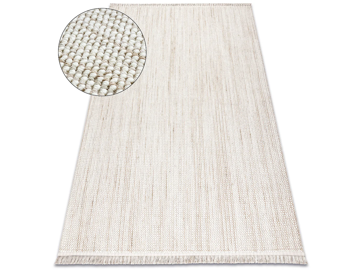 Tapis NANO EO78A Melange, bouclé, tissé plat blanc / beige 80x150 cm