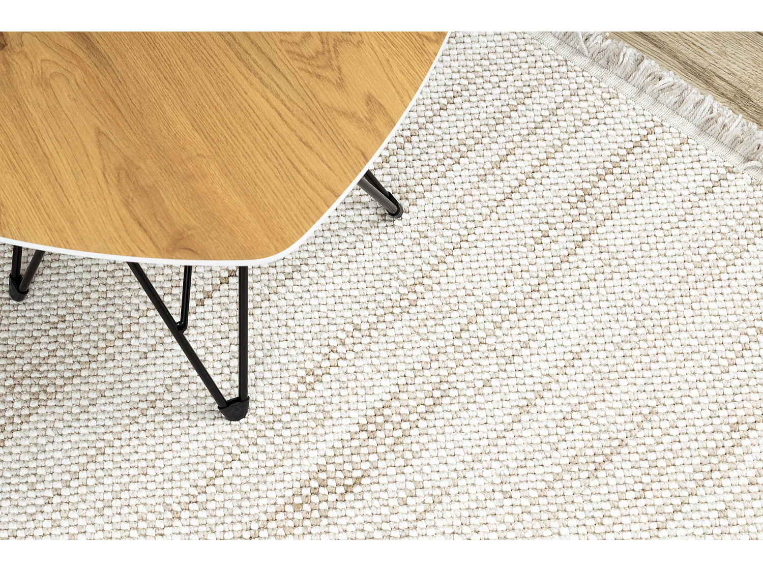 Tapis NANO EO78A Melange, bouclé, tissé plat blanc / beige 80x150 cm