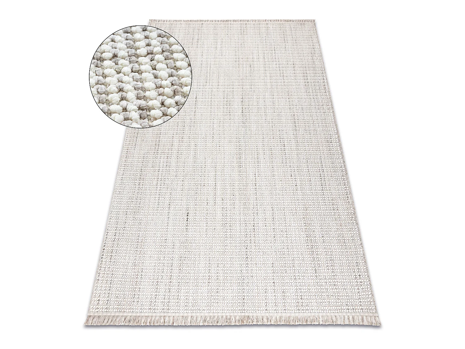 Vloerkleed NANO EO78C Melange, lus, platgeweven grijs / wit 80x150 cm